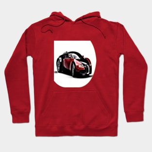 Deportive black and red car sport car Cartoon Hoodie